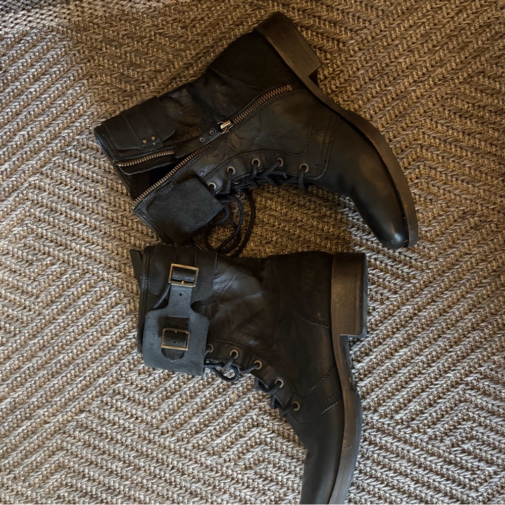 UGG Black Leather Boots - Picture 4 of 8